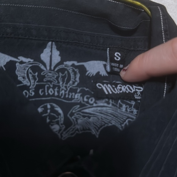 Collar Button-Up Micros Clothing, 70% Cotton, 30% Polyester - Picture 4 of 6